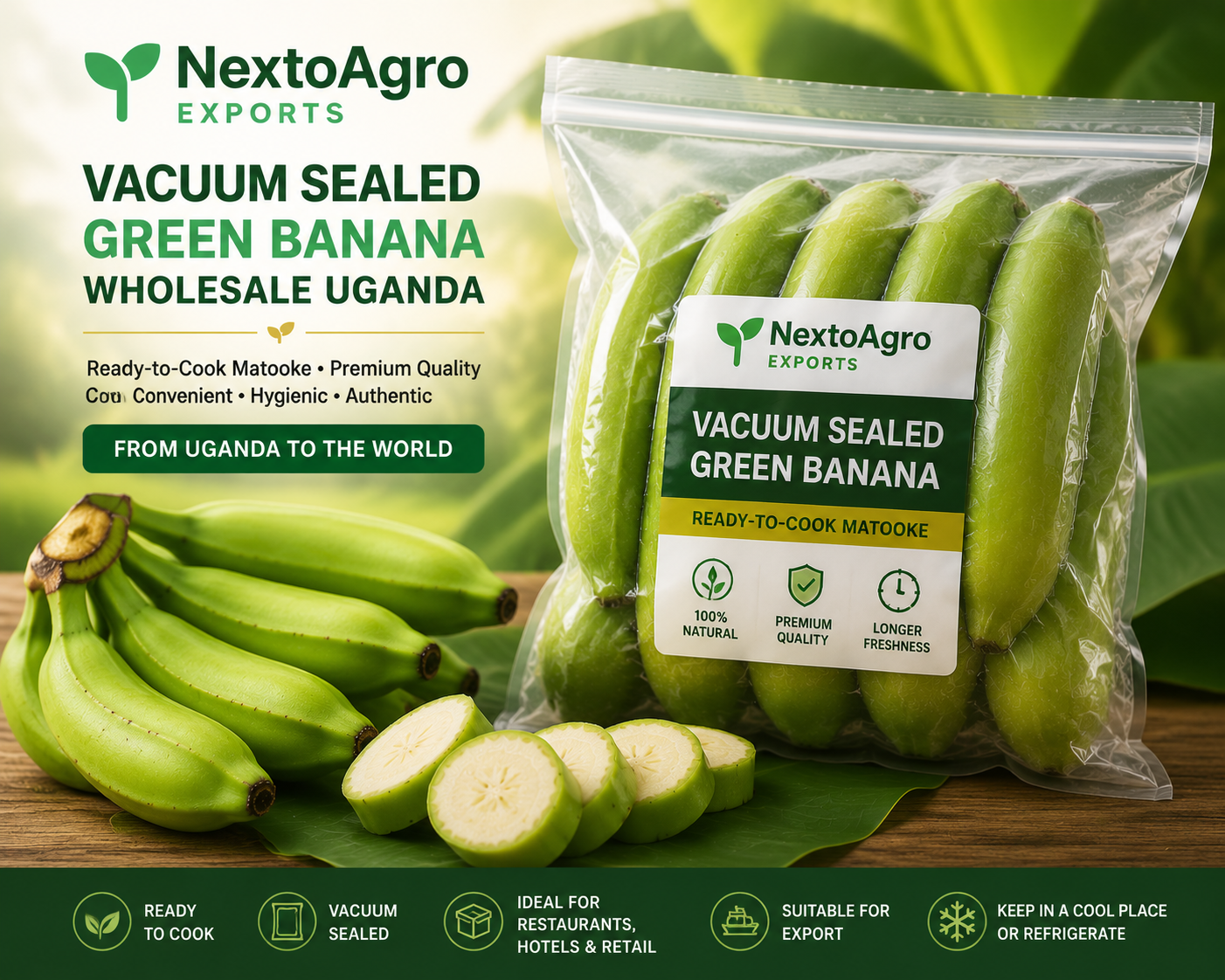 Vacuum Sealed Green Banana Wholesale Uganda